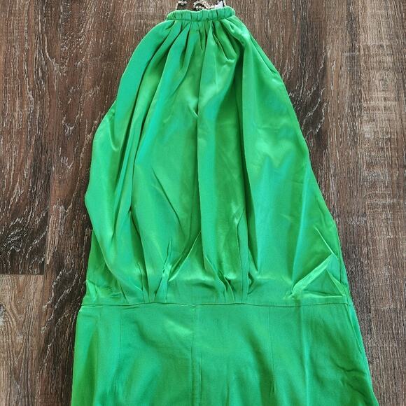 Retrofete Margot Dress Green Size Medium Silk Blend Open Back NWT - Picture 4 of 14